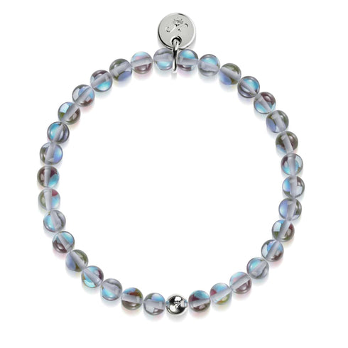 Voie Lactée | Argent sterling .925 | Bracelet de perles de verre galaxie